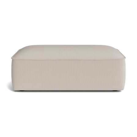 Marbella Pouf Hocker in Lisboa Beige, moderner Sitzpocker mit eleganter Cord-Optik, geripptes Design, komfortable Polsterung, 44cm Höhe