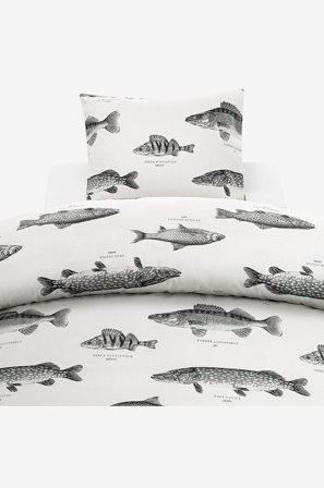 Borganäs of Sweden - 2-Dels Set Fiske - Flerfärgad - Påslakanset - 150X210 - Från Homeroom