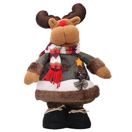 Juldocka Träddekor Ren Snögubbe Jultomte Stående Prydnad God Jul Nytt År