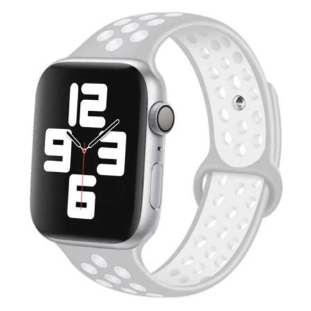 Apple Watch 42/44/45/49 Armband Silikon Sportarmband Grå Vit Grå