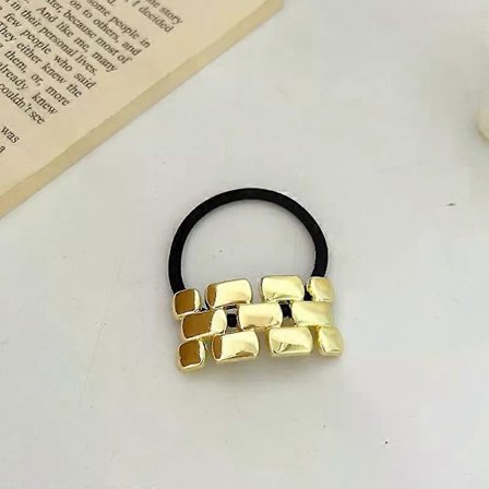 Unikt Guld Metall Elastiskt Hårband Retro Geometriskt Hårband För Kvinnor Kall Ton Håraccessoarer För Alla Frisyrer Och Tillfällen Vintage C[D] 