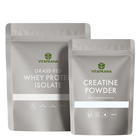 Vassleproteinisolat Grass-fed 750 g + Creatine powder 300 g