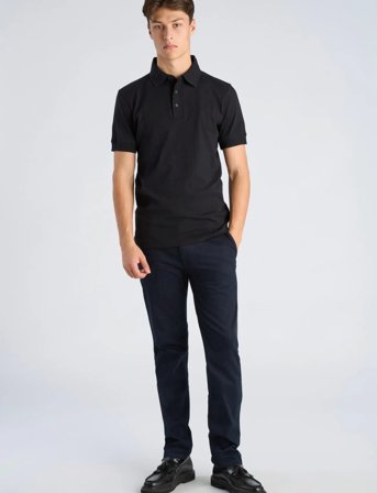 Lindbergh Needle Drop Polo S/S - Black - L