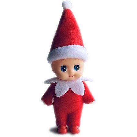 Tiny Baby Elf Doll | Jul Miniatyr tomte dekoration | Nyfödd present | Baby Grow Elf Dolls med fötter och skor (röd)