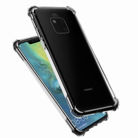 Stilfuldt silikonecover med airbagfunktion til Mate 20 Pro Transparent/Genomskinlig