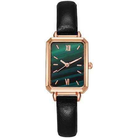 Watch Liten Elegant Vintage Enkel Stil Rektangel Rostfritt Stål Fashionabla Armbandsur För Kvinnor Grön