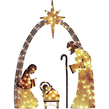 Juledekoration Udendørs Krybbespil Scene Gårdsdekoration