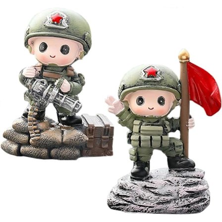 Bil Dashbord Figur | Resin Skrivebord Ornamenter, Soldat Kunst Statue, Samleobjekt