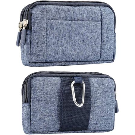 Bältesklämma Väska Blå, Mobiltelefon Bältesväska Horisontell, 6,3 tum Liten Män Mobiltelefon Midjeväska Plånbok Surfplatta Väska