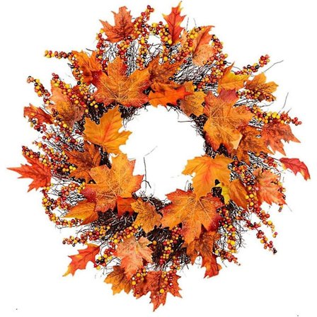 Halloween höst höst krans lönn bär Thanksgiving ytterdörr inomhus utomhus krans dekoration