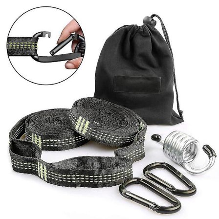 Hängmattsfäste Trädsvängfäste Hängstol Set 3 Meter X 2,5cm Max 500kg 15 + 1 Slingor ( DB