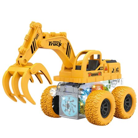 Friktionsdrevne legetøjsbiler Skub og kør Køretøjer Ingeniørvogn Militærbil Brandbil Monstertruck Legetøj Drenge Gave (Indbygget batteri)