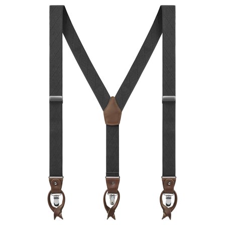 Vexel | Røggrå Diamantmønstrede Seler til mænd - Clip-on seler