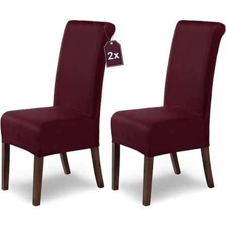 Stretch stoltrekk / 2-pakning / Burgunder / Elastisk stoltrekk