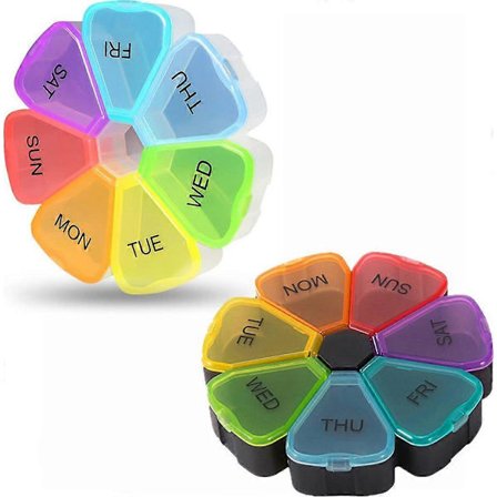 2 tabletter pilleæske 7 dage rund regnbue pilleæske tabletæske