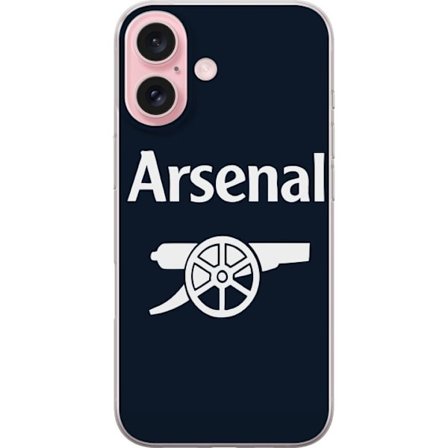 Yhteensopiva Puhelinkuori Apple Apple iPhone 16 Arsenal FC logo - tummansininen ja valkoinen muotoilu klassisella tykillä, täydellinen urheilufaneil