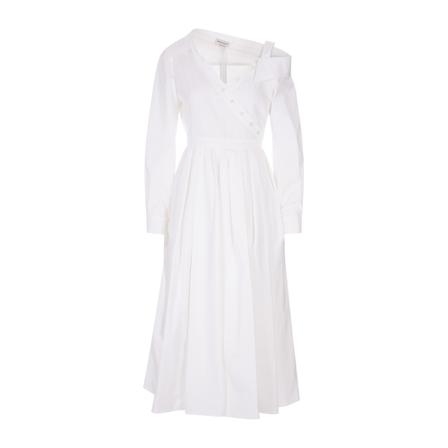 Alexander McQueen Midi Kjole Hvid, Dame