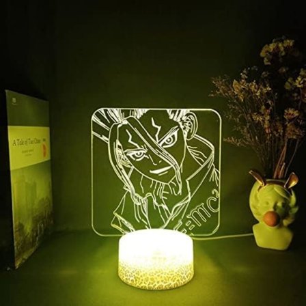 Dr Stone LED Natlampe til Børneværelset Dekoration Natlys Fødselsdagsgave Anime Gadget Værelse Bordlampe Dr Stone
