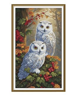 Broderikit Billede Efterårsugler - Nova Sloboda