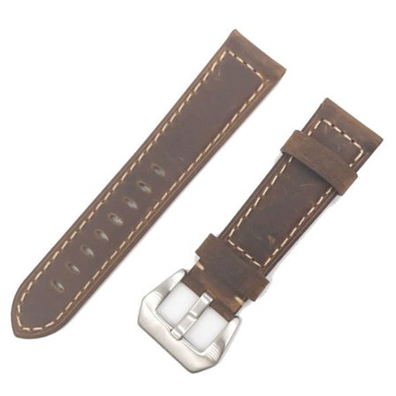 Samsung Gear S3 Frontier / S3 Classic aito nahkainen ranneke - Ruskea / Hopea Solki