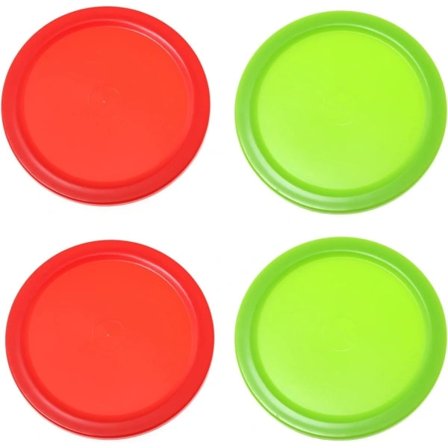 4 kpl Ilmakiekkokiekkoja 2,5 tuumaa (2 punaista + 2 vihreää) Mini Jääkiekkopala Urheiluvälineet