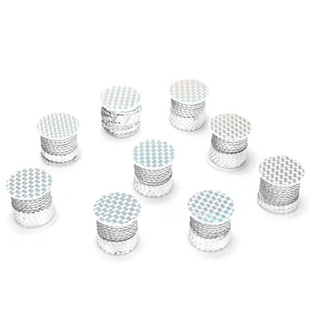 9 rullar paljettsnöre 6 mm konst hantverk PVC tyg extra dekorativt tillbehör 5 meter (silver)