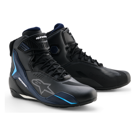 Alpinestars Faster-4 Drystar MC Shoes Black/Night Navy/Cyan 39