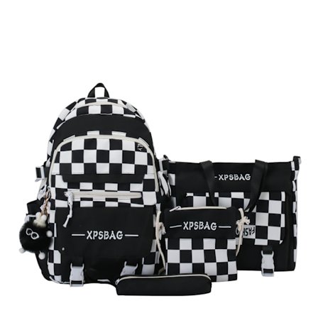 Ryggsäcksset i fyra delar i koreansk stil – Stor avslappnad studentryggsäck