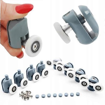 Hjul til brusekabine/brusevæg - Brusebad - 8 stk. Grå