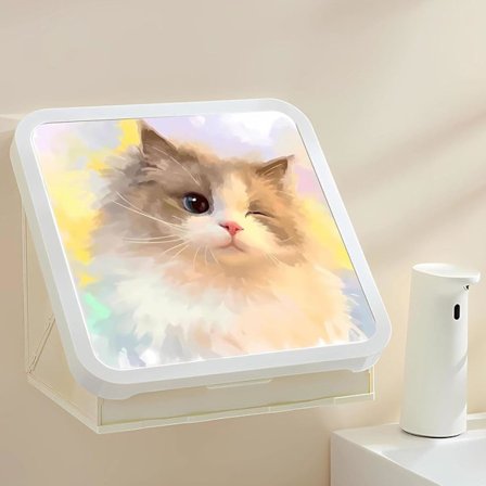 Sammenleggbar oppbevaringsboks for bad, vanntett sammenleggbar organizer for bad med 9 kg lastekapasitet, kunstnerisk veggmontert skap for lite spa