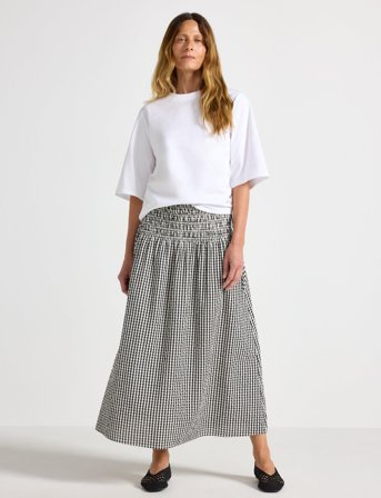 Lindex Skirt Jill Seersucker - Black - XL