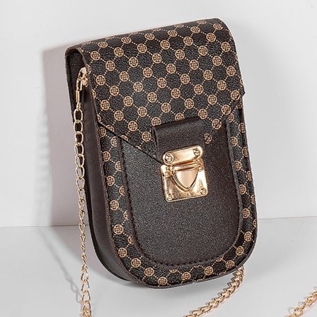 Kvinders Casual PVC Mobiltelefontaske Kæde Skuldertaske Mode