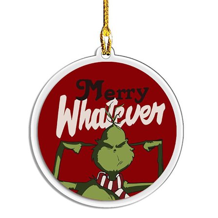 Jul Grønn Monster Dobbeltsidig Ornament Fest Grinch Julepynt Hengende Akryl Anheng Dekorasjon Festival Gave