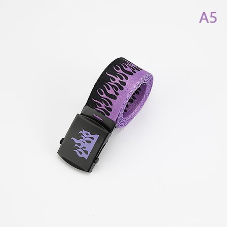 Hip Hop Fashion Herre Canvas Bælte Personlig Casual Flame Bel