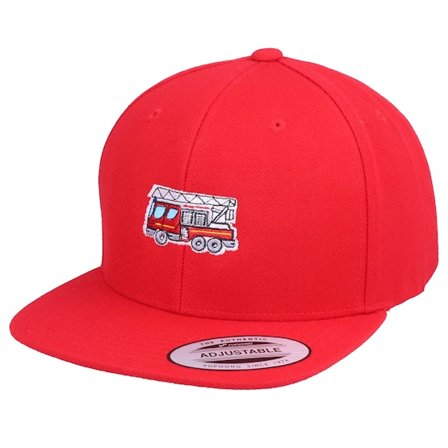 Kiddo Cap - Röd snapback Keps - Kids Fire Truck Red Snapback @ Hatstore