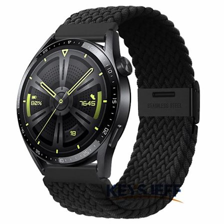 22 mm nylon Kompatibel med Galaxy Watch 3 45 mm/ Watch 46 mm, Gear S3 Frontier/Classic , Huawei Watch GT 3 46 mm flätat band