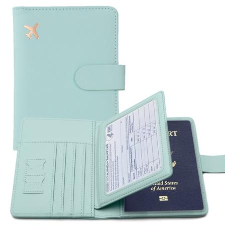Paspasbeskytter, Paspasbeskytter Kortspor, Sødt Paspascover til Kvinder/Mænd, Vandtæt Rfid Blokerende Rejse Tegnebog (Aqua grøn Ny)