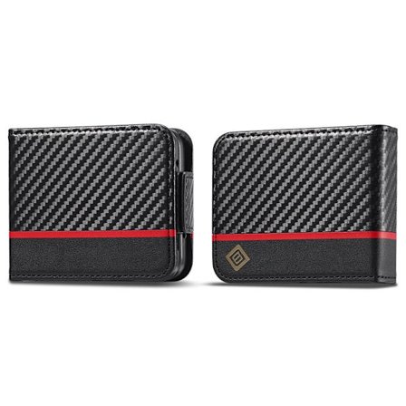 LC.IMEEKE Samsung Galaxy Z Flip3 Plånboksfodral Konstläder - Svart