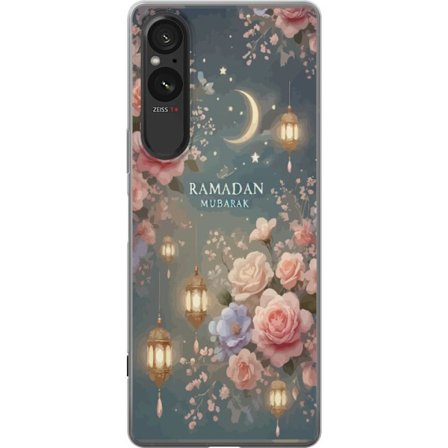 Kompatibel Mobilcover til Sony Xperia 5 V Mørk fantasy scene med menneske og dæmonisk væsen i ildelandskab med overnaturlig kraft