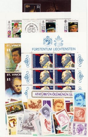 Berømte personer - Frimærkepakke - Postfrisk