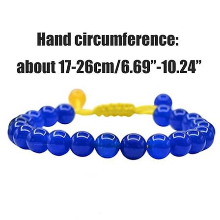 Ukraina-rannekoru - 2 kpl käsintehtyä säädettävää punottua sinikeltaista Ukrainan lipun korua luonnonkivihelmillä jooga-meditaatioon