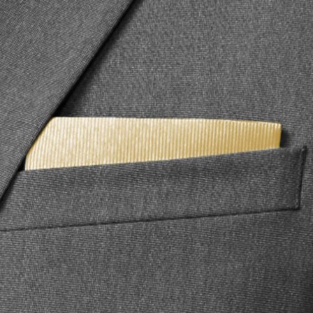 Pochette de costume champagne en gros-grain pour hommes - Pochettes de costume de couleur unie