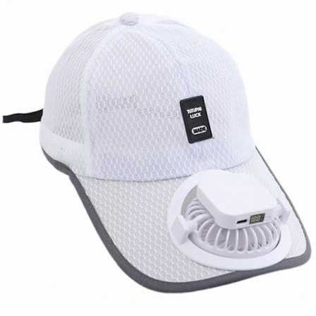 Solcelledrevet kasket med ventilator, UPF 50+ beskyttelse og USB-opladning til mænd og kvinder