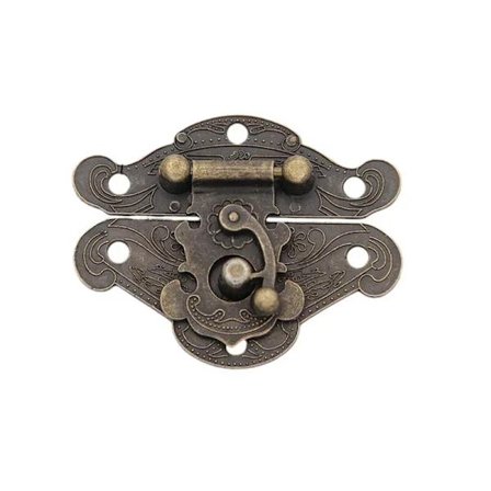 Hasp-lås for tresmykkeskrin Vintage skaplås Hasp Pad Antikk Retro Dekorativt brystlås plate (28*23mm)