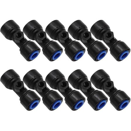 10 stk 1/4 tommers tåkesprøyte T-koblinger