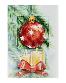 Broderikit Kort Juletræskugle - Orchidea