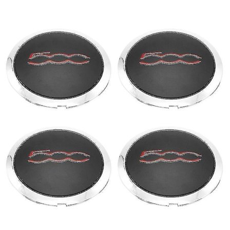 4 stk 133 mm Navkapsler for Fiat 500 Hjul Sentrale Navkapsler Sett 68078419ac 68078421ac Støvdeksel 51884863, svart rød
