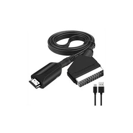 Scart til Hdmi Konverter Video Audio Adapter til Hdtv/dvd/set top