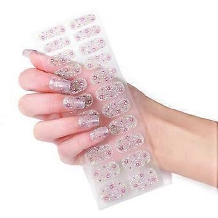 22 stk. Selvklæbende Negleklistermærker i Varme Farver, Fuld Negleindpakning til Neglekunst