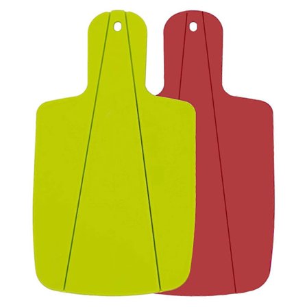 Skärbrädeset i plast, hopfällbar skärbräda med lättgreppshandtag, röd och grön, 2-delars set (LGL)